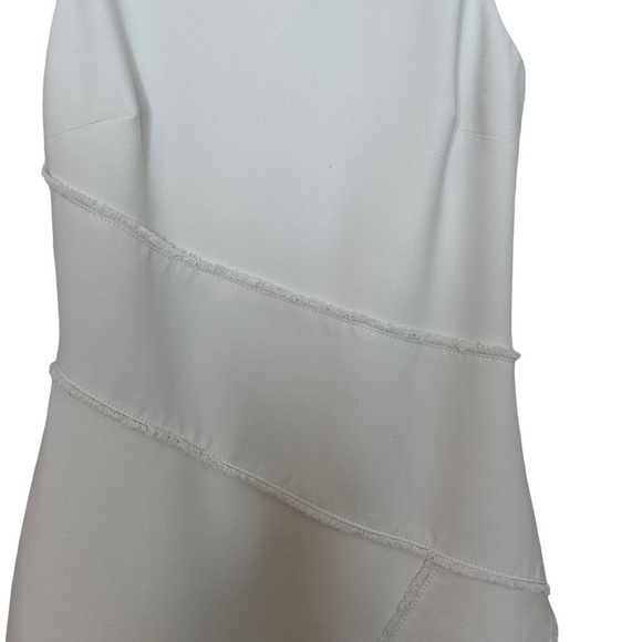 Cinq A Sept Size 2 White Josie Fringe Asymmetrical Mini Dress - Picture 3 of 9